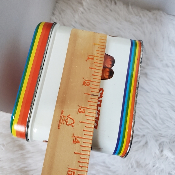 Vintage 1984 Cheinco Rainbow I Love Teddy Bears Rectangle Storage Box Tin - Picture 8 of 10